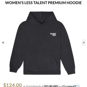 Talentless “less talent” hoodie in steel grey, M